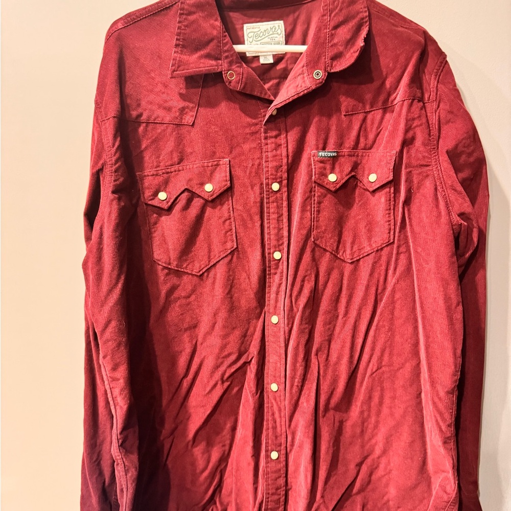 Tecovas Authentic Western Shirt in Deep Red